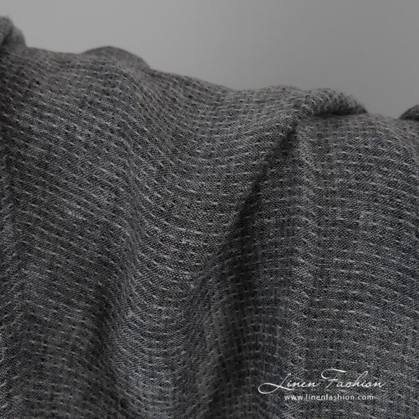 Lightweight black and white linen fabric, specially washed to increase softness