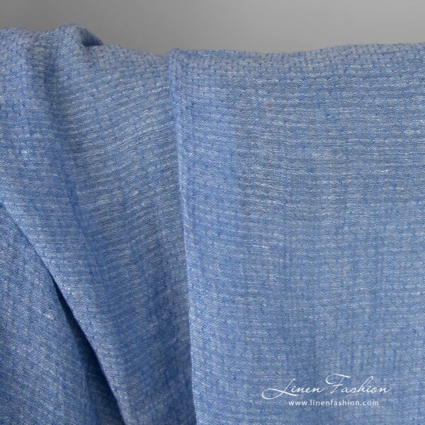 Lightweight washed linen fabric light blue colour product photo