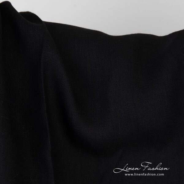 Light linen fabric in black