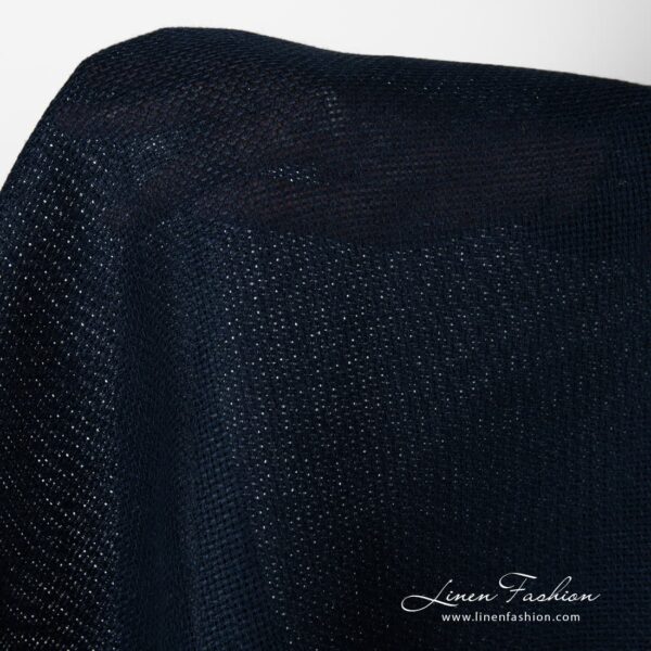 Navy canvas linen fabric.