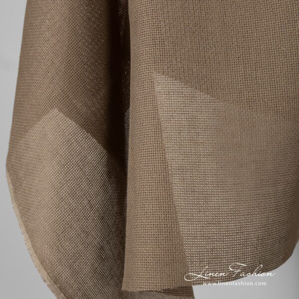 100% linen fabric in brownish grey color.