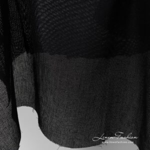 Black dyed 100% linen fabric.