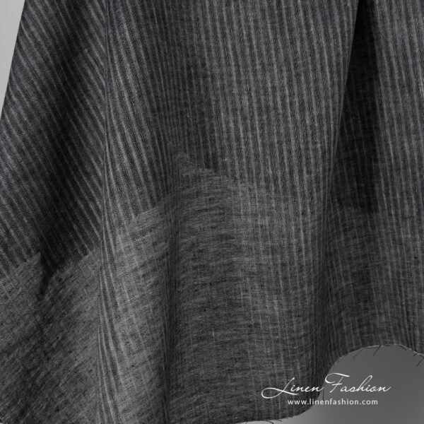 Black striped linen fabric.