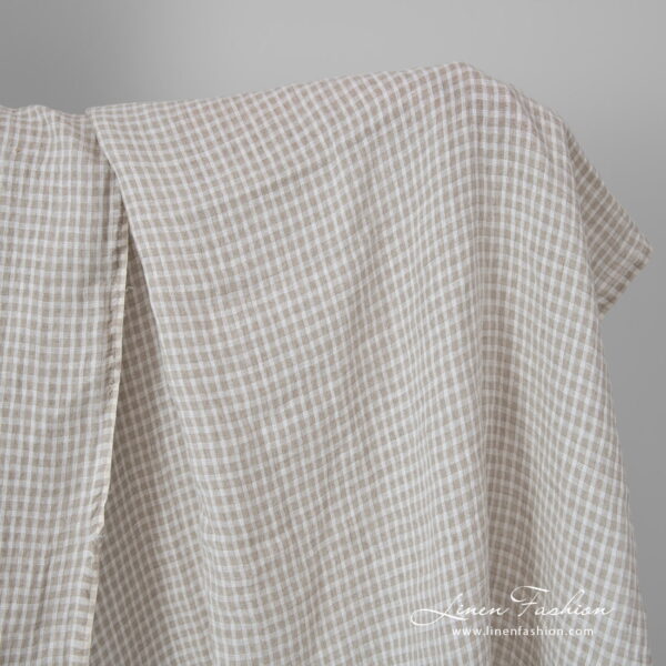 beige checks transparent linen.