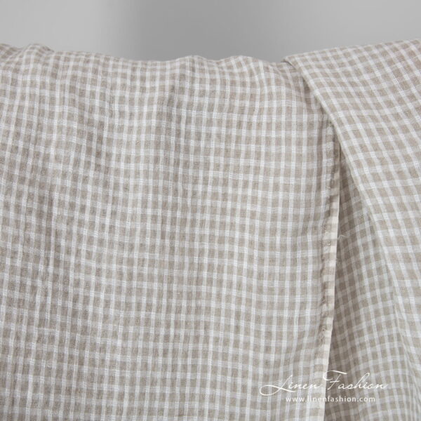 beige checks transparent linen, leight weight.