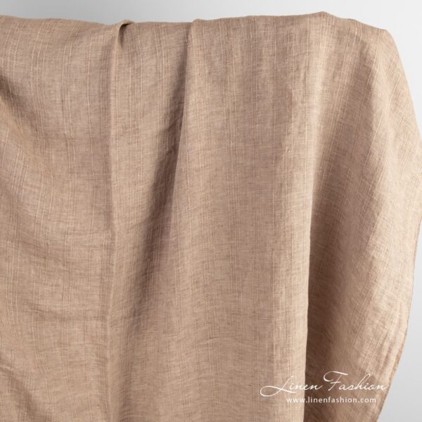 Brown linen fabric in melange