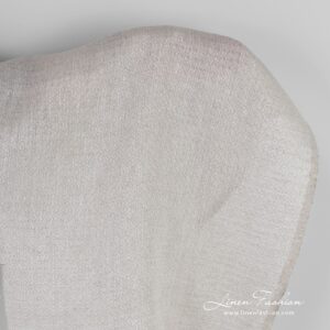 Vaaleanharmaa vinoneliökuvioinen pellavakangas 9 Light grey linen fabric