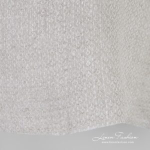 Vaaleanharmaa vinoneliökuvioinen pellavakangas 11 Light grey linen fabric ends