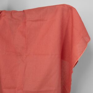 Pellavakangas korallin- ja vaaleanpunaisilla raidoilla
