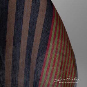 Pellavakangas raidallinen ruskea monivärinen