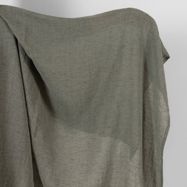 Grey linen cotton fabric in small delicate design