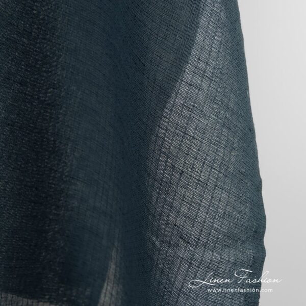 Dark blue linen cotton fabric, gauze