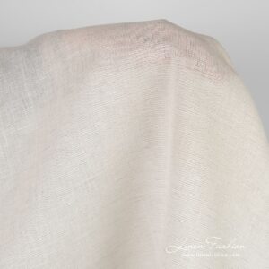Transparent greyish white cotton linen fabric