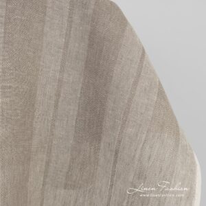 Hiekanvärinen raidallinen pellavakangas