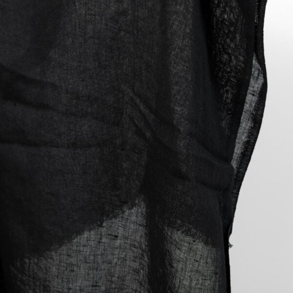 linen gauze washed black fabric light