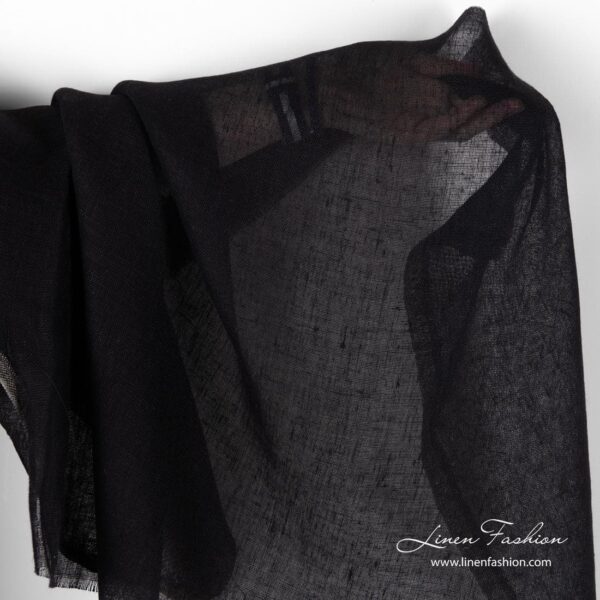Black transparent linen fabric.