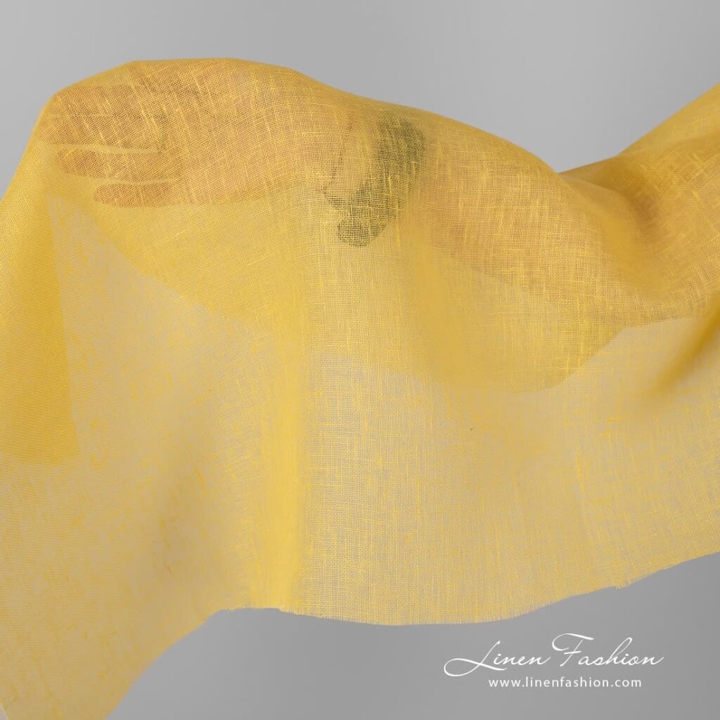 Linen fabric yellow gauze.