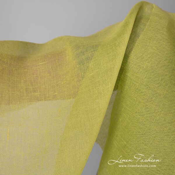 Fresh salad green linen fabric.