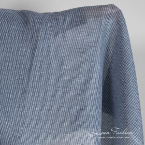 Sininen pellavakangas läpinäkyvillä ruuduilla 9 Blue linen fabric