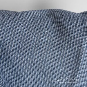 Sininen pellavakangas läpinäkyvillä ruuduilla 12 Blue linen fabric checked