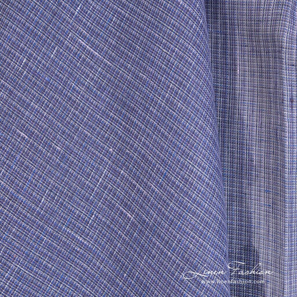 Haze pellavakangas läpikuultavilla ruuduilla 3 Haze linen fabric gauze pattern
