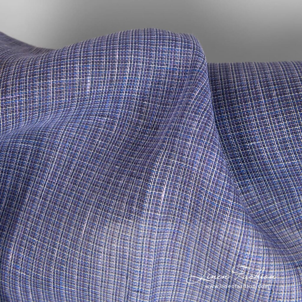 Haze pellavakangas läpikuultavilla ruuduilla 2 Haze linen fabric in checks