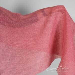 Rose pellavakangas läpikuultavilla ruuduilla 9 Rose linen fabric