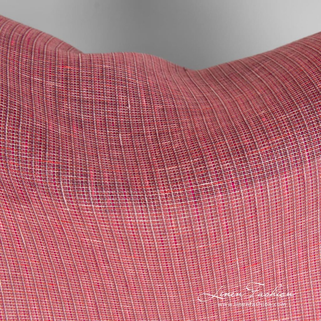 Rose pellavakangas läpikuultavilla ruuduilla 2 Rose linen gauze fabric