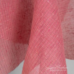 Rose pellavakangas läpikuultavilla ruuduilla 11 Rose linen gauze fabric in checks