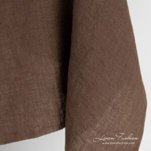 Pesty ruskeanvihreä ja violetti meleerattu pellavakangas