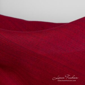 Red dyed linen fabric.
