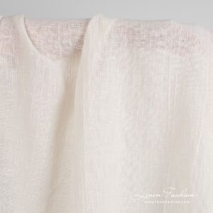 Luonnonvalkoinen pesty pellavapuuvillakangas