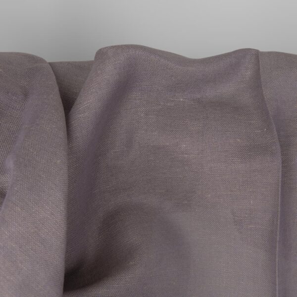 Linen cotton fabric lavender and beige melange, plain weave