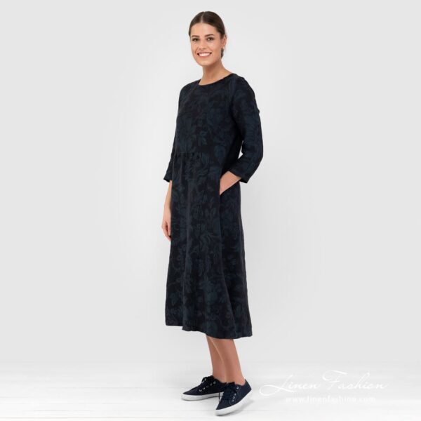 DELFINA Mekko musta kukkakuvioinen - Image 2