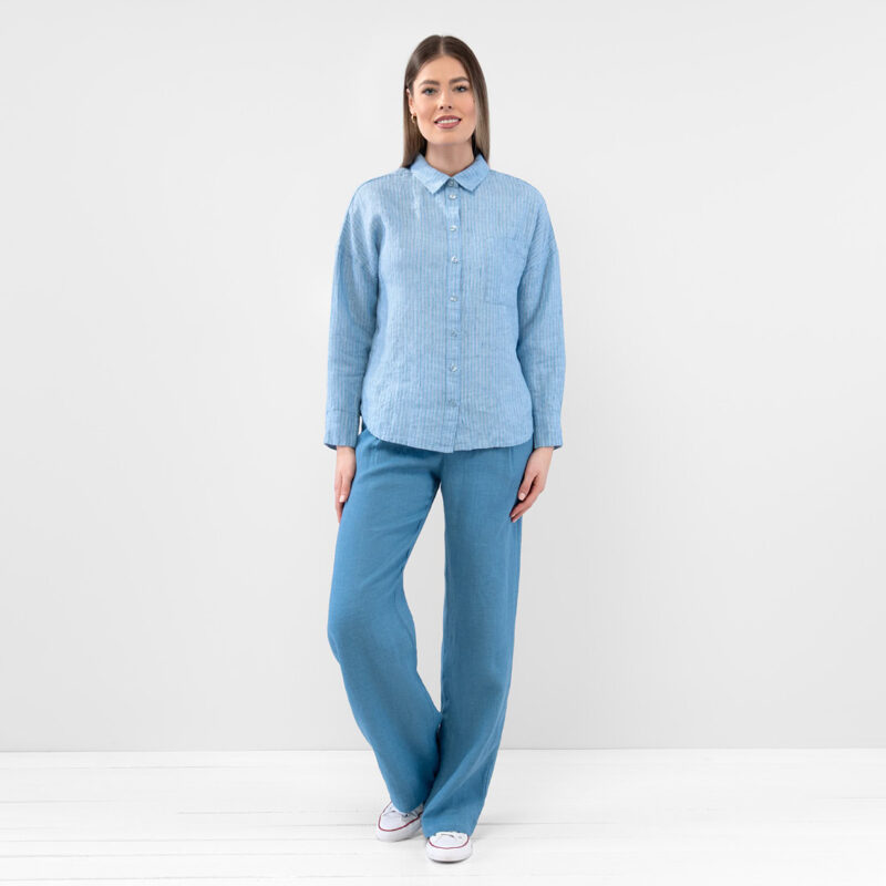 ODILE WEST Paita raidallinen sininen