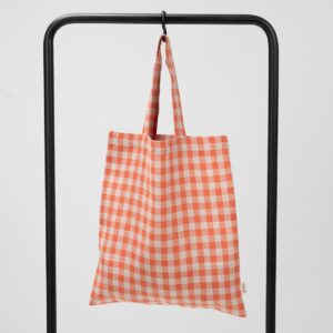 GAMMA Pellavakassi oranssiruudullinen