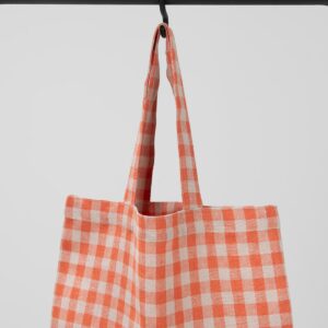 GAMMA Pellavakassi oranssiruudullinen