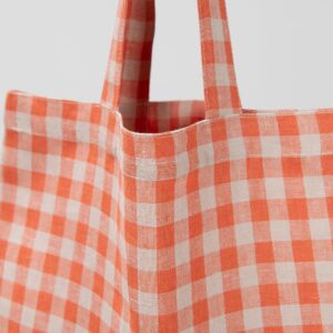 GAMMA Pellavakassi oranssiruudullinen