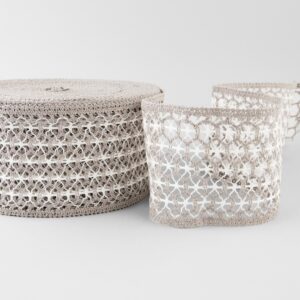 Pellavapitsi valkoinen ja luonnonvärinen nro 74