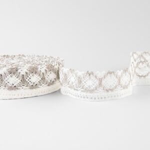 Pellavapitsi valkoinen ja luonnonvärinen nro 95