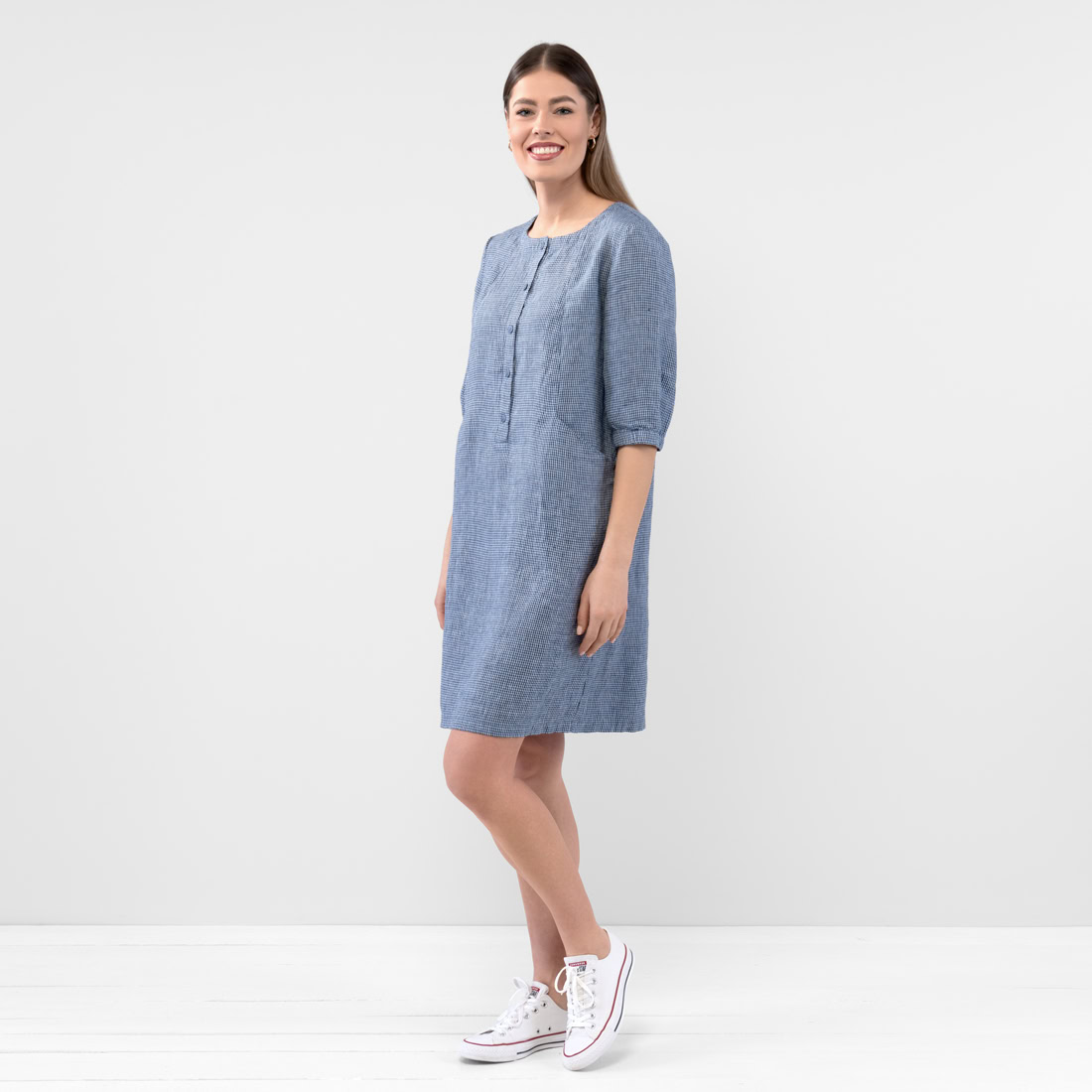 AVA Mekko sini-valkoinen 2 AVA Mekko sini-valkoinen - Image 2