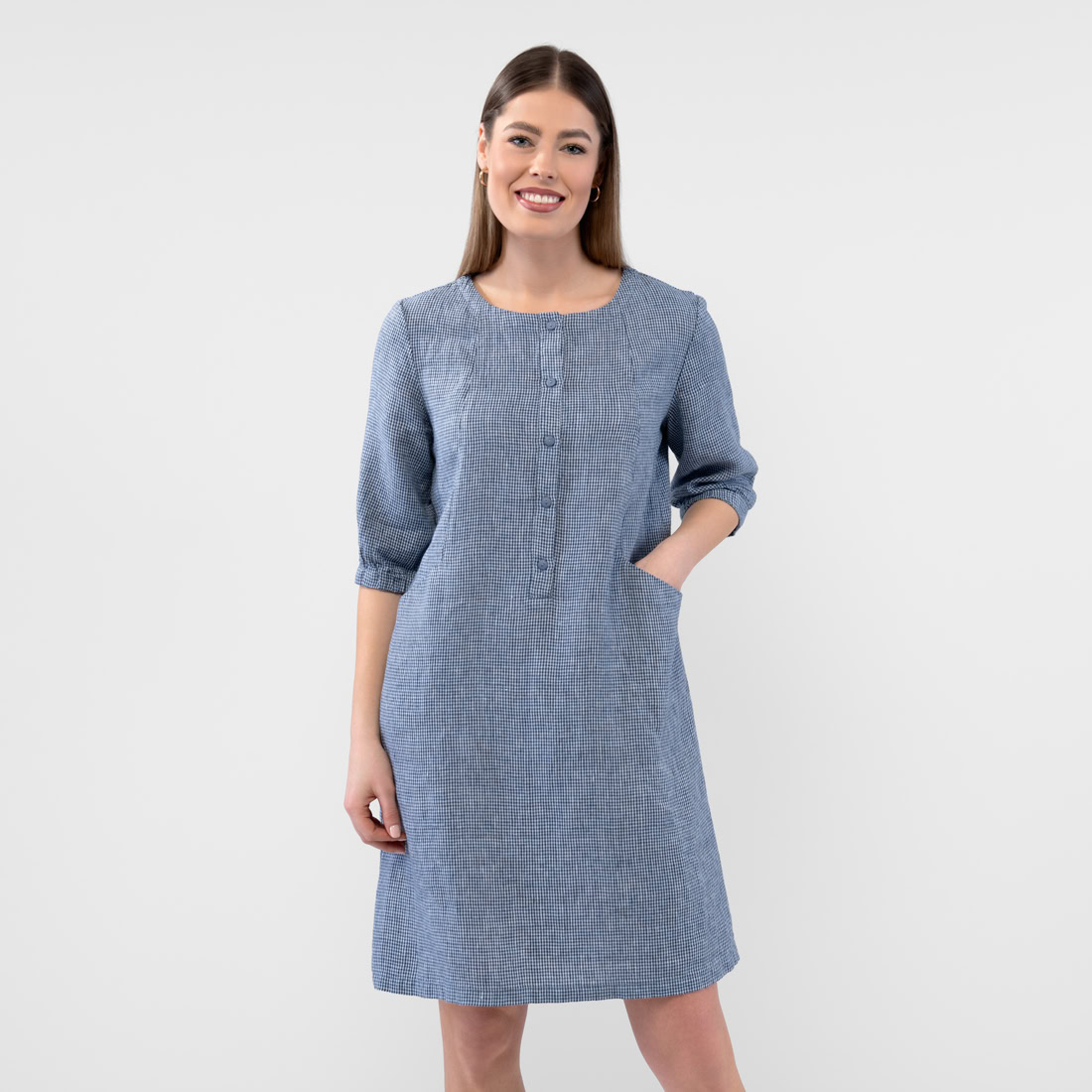 AVA Mekko sini-valkoinen 3 AVA Mekko sini-valkoinen - Image 3