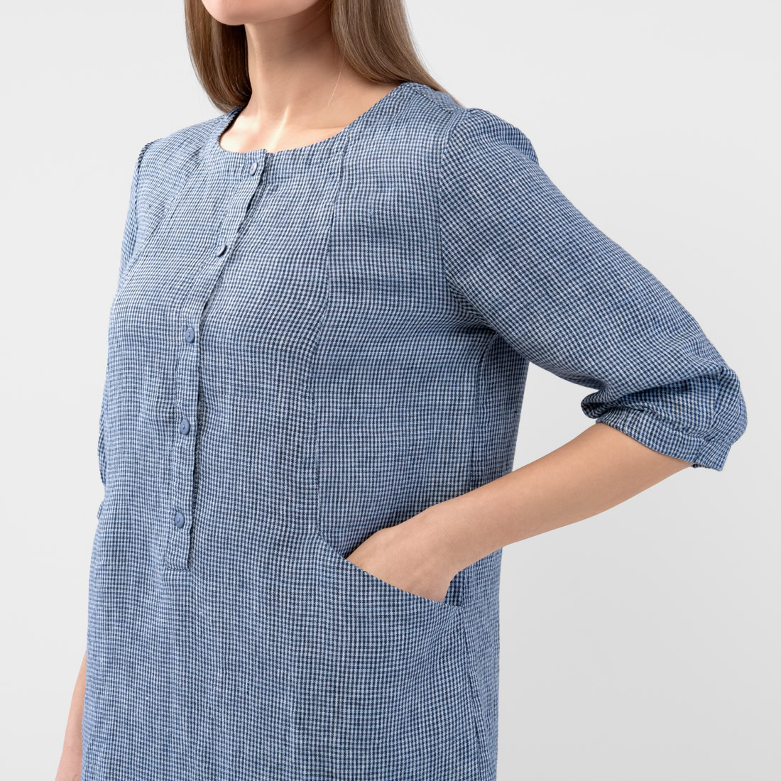 AVA Mekko sini-valkoinen 4 AVA Mekko sini-valkoinen - Image 4