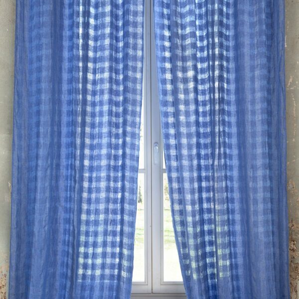 KORI Curtain violet-blue, pure linen