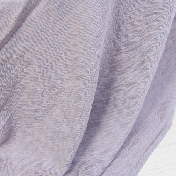 Linen cotton blanket blue-pink, washed