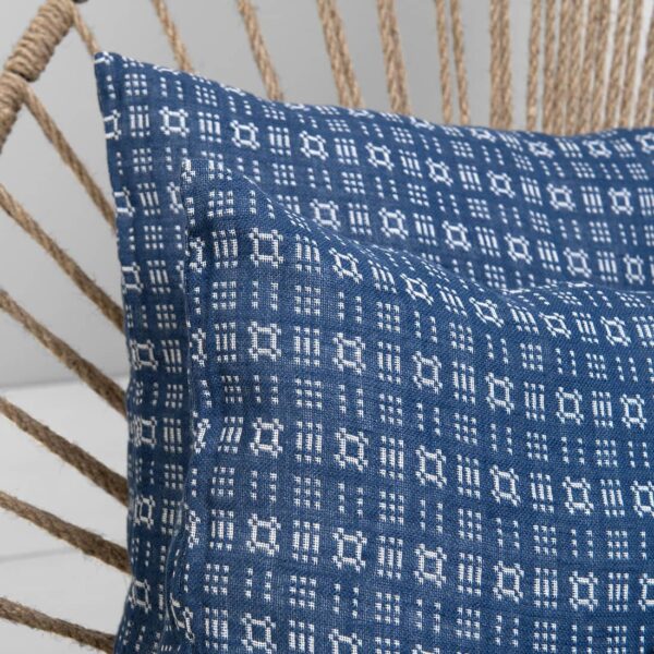 Linen cotton blue cushion cover, with zipper