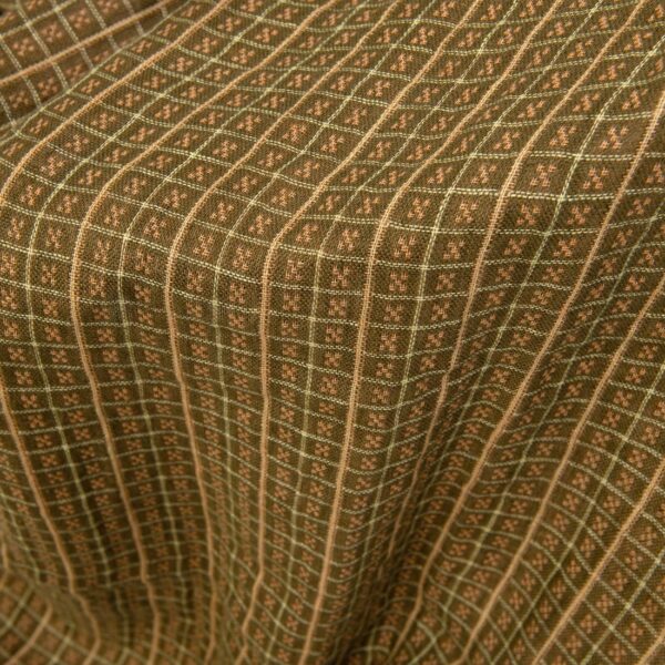 Linen blanket moss green checks, pure linen