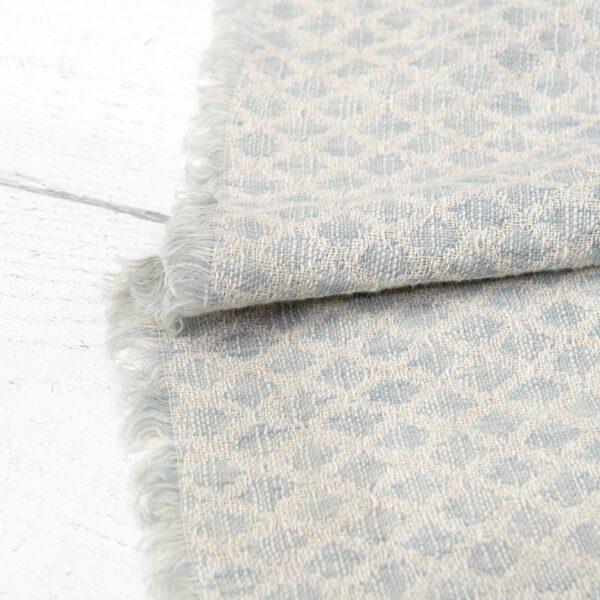 Beige-grey linen blanket, with fringe