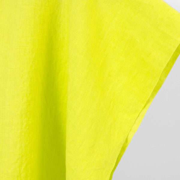 Washed linen fabric in sulphur spring, neon green