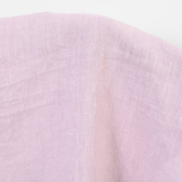 Linen fabric cool muted pink, washed, plain weave